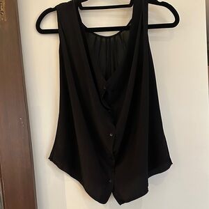 Babaton Black Draped Blouse